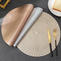 2PCS Tapete Redondo De PVC Para Mesa 38CM Diámetro Antideslizante Estilo Occidental Para Hotel Restaurante Aislamiento Térmico Hueco - details 2