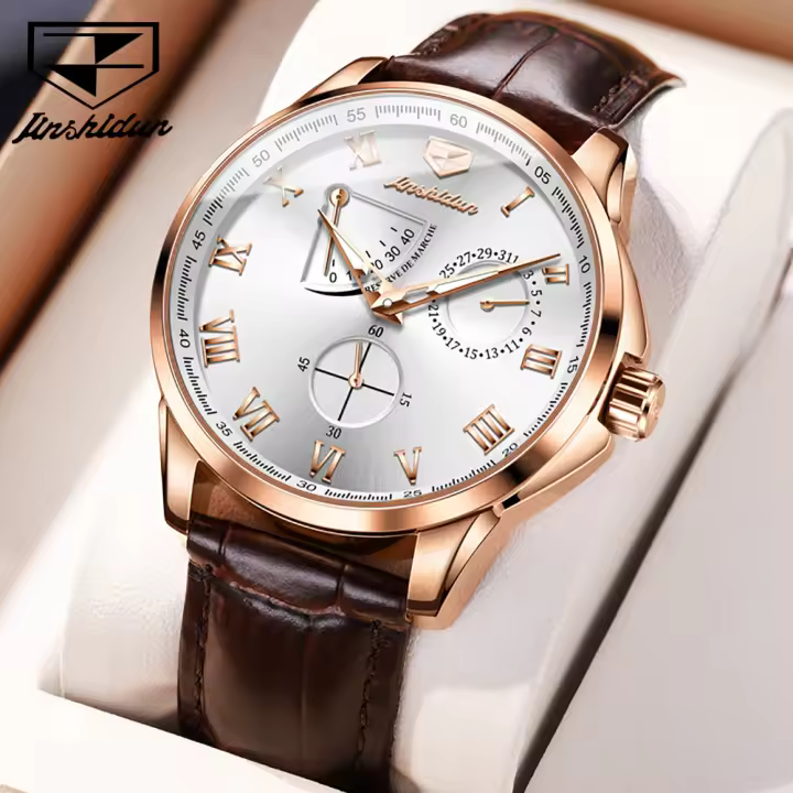 Reloj Mecánico Automático JSDUN Para Hombre De Calidad Superior Multifuncional Resistente Al Agua Con Manecillas Luminosas Y Calendario Completo - 1