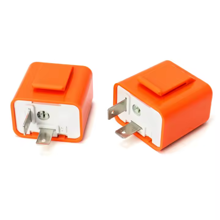 Universal 12V 2-Pin Flasher Relay, Motocicleta LED Indicador de señal de Vuelta Flasher Relay Velocidad Ajustable, 2 Unidades - 1