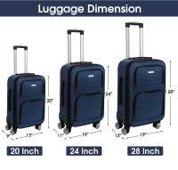 S7 STAR LG61395-LG61399 Juego 3 Piezas Maletas Blandas Ampliable , Set Maletas Telas Ligeras de Viaje, Cabina Trolley Extensible con 4 Ruedas Dobles Giratorias 360, Equipaje Expandible Asa Telescópica Gran Capacidad - details 7