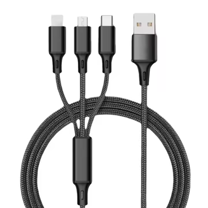 Cable de datos One Drag Three para Android Typec 3 en 1 carga rápida 1,2 m trenza de nailon transmisión de datos conveniente y rápida - 1