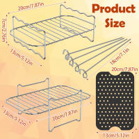 8Pcs Relleno De Asado Multifuncional Con 2 Tapetes De Silicona 2 Estantes De Horno Con Acero Inoxidable Para Air Fryer Y Herramientas De BBQ - details 0