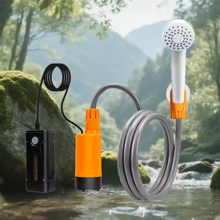 Ducha Eléctrica Portátil con 2 Velocidades - IP7 Impermeable, Luz LED, Interfaz de Carga Magnética, Tubo 1.8M, Solución para viajes al aire libre - 1