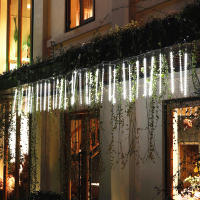 Luces De Lluvia De Meteoros Solares 50cm Luz De Cadena De Copos De Nieve Impermeable Para Jardín Boda Fiesta Navidad - details 13