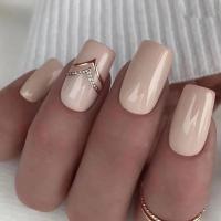 Juego De 24 Uñas Postizas Con Diseño De Flor Y Forma De Coffin Largas Ballerina Frases Francesas Acrílicas Cubiertas Por Encima Para Uñas Artísticas - details 25