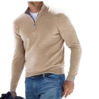 Sudadera cálida para hombre, suéter informal con media cremallera, cuello en V, manga larga, Color sólido, Top de otoño e invierno - details 5