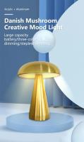 Lámpara De Mesa Retro LED Con Sensor Táctil Luz Nocturna De Forma De Hongos 3 Temperaturas Para Decoración De Habitación Oficina Bar Café - details 0