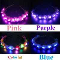 Diadema LED Para Niñas Diadema De Flores Brillante Para Boda Cumpleaños Fiesta Luminosa Regalo De Fiesta De Novia Corona Neón - details 0