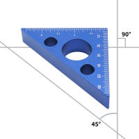 Regla De Ángulo Triangular 45/90 Grados Escala Métrica Precisión Herramienta De Carpintería Metálica Engrosada Multifuncional - details 6