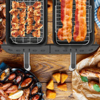 8Pcs Relleno De Asado Multifuncional Con 2 Tapetes De Silicona 2 Estantes De Horno Con Acero Inoxidable Para Air Fryer Y Herramientas De BBQ - details 2