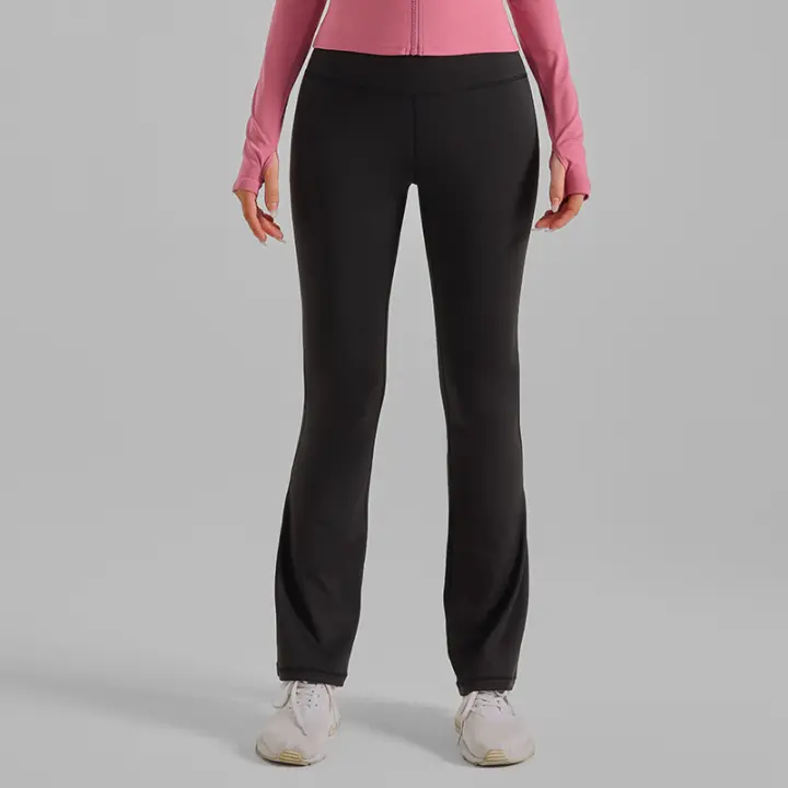 Pantalones de yoga elásticos altos, ajustados, ajustados, de cintura alta, color melocotón, para fitness y deportes - 1