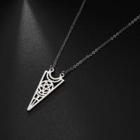 Amuletsshop- Collar Wiccan Bruja Mercurio Pentagrama Luna Triquetra Pagano Acero - details 5