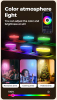 Lámpara De Pared Inteligente LED WiFi Tuya Con Sensor De Movimiento PIR Luz Nocturna Blanca Cálida Y RGB Control Remoto Por App Compatible Con Alexa Y Google Home - details 3