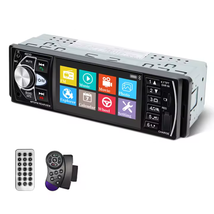 Hippcron 1Din Radio De Coche 4" Estéreo De Auto MP3 Jugador USB Multimedia Soporte Cámara Retrovisora Autoradio FM - 1