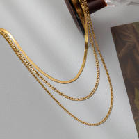 Collar De Acero Inoxidable 316L Color Oro Para Mujer Cadena Tríptica 2022 Tendencia De Calle Punk Joyería Resistente Al Rust Never out of Style - details 2