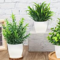 1PCS Decoración De Escritorio Con Plantas Artificiales Paisaje Bonsái Para Oficina Hogar Estante De Mesa Accesorios De Fiesta De Boda PVC - details 0