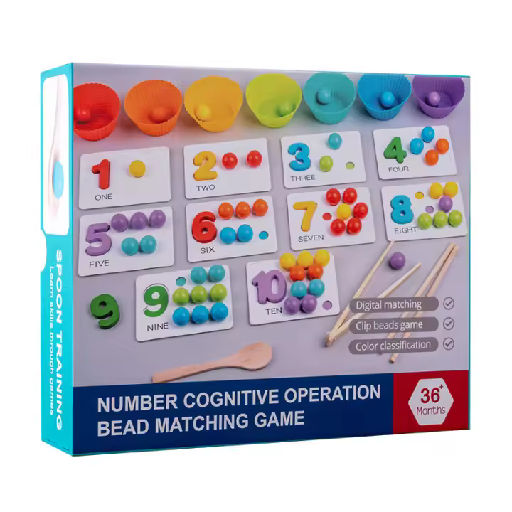 Juego Educativo De Madera Con Dígitos Y Simbolos Matemáticos Juguete Colorido Para Niños De 3 a 6 Años Incluye Almohadillas De Pastel Y Lápices - 1