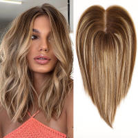 Extensiones De Cabello Humano 100% Remy Ash Gris Marrón 12 Pulgadas Recto Con Base De Encaje Para Mujeres Piezas De Cabello - details 11