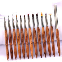 Set De Pinceles Para Arte De Uñas 12pcs Línea De Uñas Pincel Para Dibujar Acrílico UV Gel Ombre Herramienta De Manicura Pincel De Uñas - details 0