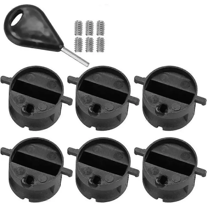 Surfboard Tail Rudder Slot 6PCS FCS FIN G5 Plugs Box with Screw Key Wrench Black Stable for All FCS FIN Bases - 1