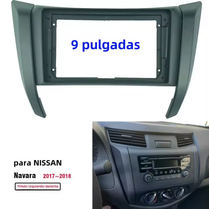 Marco De Plástico Para Radio DVD GPS Mp5 2 Din 9 Pulgadas Instalación En Coche Para Nissan Navara NP300 Frontier 2017+ Kit De Montaje En Tablero - 1