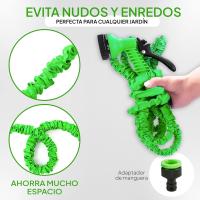 Manguera de agua para jardín, pistola extensible de jardín, diferentes salida de agua, varias medidas 7.5m/15m/30m/45m, Manguera flexible, extensible. - details 2