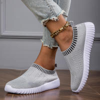 Zapatillas De Mujer Transpirables De Tejido Ligero Y Malla Para Exterior Con Cordones Casual Zapatos De Piso Bajo Estilo Étnico - details 1