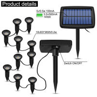 Luces Solares De Jardín 10en1 Impermeables Para Decoración De Patio Camino Valla Luz De Paisaje Exterior ABS LED 5V IP68 - details 3