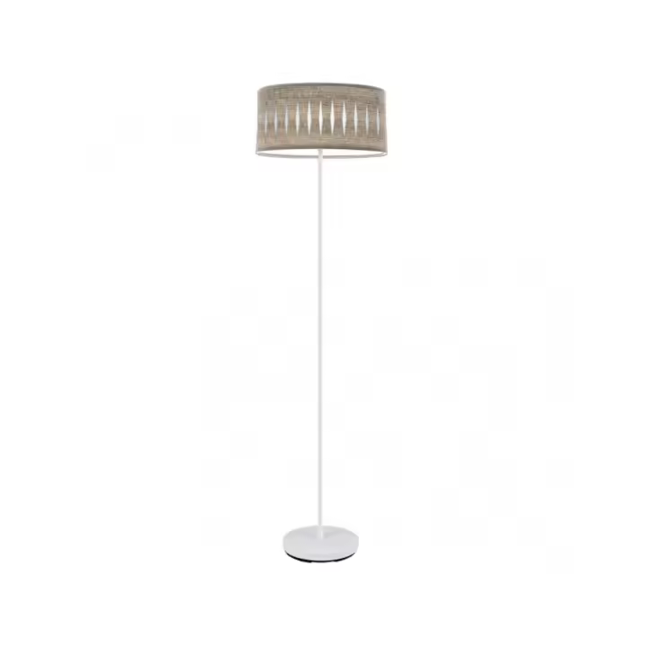 Fabrilamp - Pie Salon Piron 1xe27 Blanco/madera Gris 165x40x40 Cm - 1