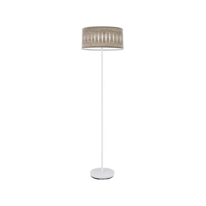 Fabrilamp - Pie Salon Piron 1xe27 Blanco/madera Gris 165x40x40 Cm - 1