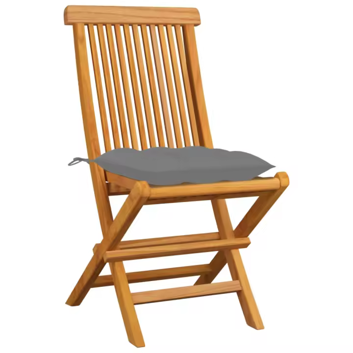 Sillas de Jardín 4 UDS Madera Maciza de Teca Y - 1