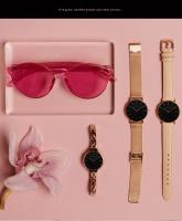 Reloj De Mujer Hannah Martin Con Movimiento Japonés Original Acero Inoxidable Malla Clásico Minimalista Rosado Oro - details 1