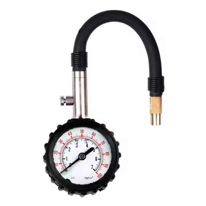 Testador De Presión De Neumáticos De Coche 100Psi Con Tubo Largo Precisión Alta Medidor De Tamaño Para Automóvil Motocicleta Camión Bicicleta Herramientas De Medición - 1