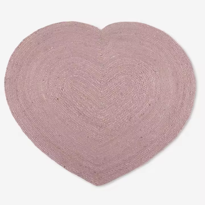 LINEA PARALELA Salvamantel Individual Corazón Yute Hecho a Mano Rosa 45x55cm - 1