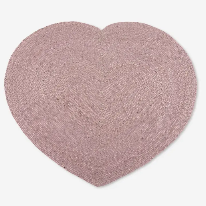 LINEA PARALELA Salvamantel Individual Corazón Yute Hecho a Mano Rosa 45x55cm - 1