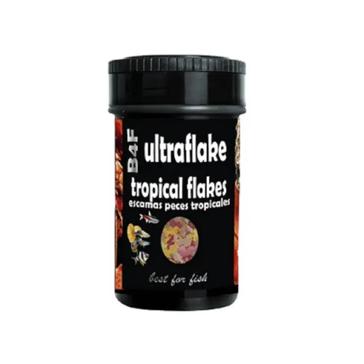 Escamas para peces tropicales, B4F TROPICAL FLAKES 250ml, Alimento para peces tropicales completo en escamas. - 1