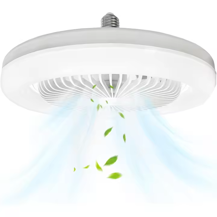 Ventilador de Techo Cerrado With Luz,30 W Mini Ventilador de Techo LED, Lámpara E27 Ventiadores 3 Velocidad del Viento Ajustable 3 Color - 1