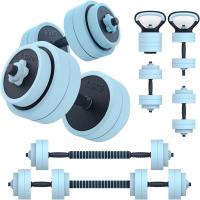 Mancuernas ajustables de 20 kg, Juego de 4 en 1 mancuernas y Kettlebell con barra y flexiones para pesas de gimnasio, juego de mancuernas multifunción para gimnasio en casa - details 0