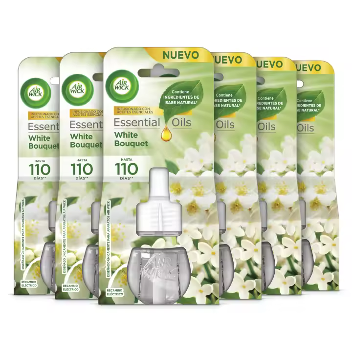 Air Wick Eléctrico - Ambientador para casa con aroma a Flores Blancas - 6 recambios - 1
