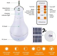 Bombilla solar Lámpara solar recargable portátil externa Luces para patio Jardín Paraguas Chicken Coop Hogar Emergencia Camping Sensor de Luz ajustable Control Remoto 2 piezas - details 0