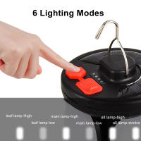 Lámpara de Camping LED con Luz de Hoja para Exteriores Lámpara de Emergencia Recargable por USB y Solar para Acampar en Tienda de Pesca y Viajes - details 2