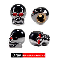 AUTCOAT 4Pcs/set Tapones De Válvula De Neumáticos Estilo Calavera Universal Para Coche Moto Bicicleta Material Plástico + Cobre Antióxido - details 3