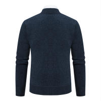 Chaqueta De Punto Para Hombre 2023 Cuello Erguido Gruesa Y Cálida Cardigan Suéter Casual Abierta Por Cremallera Manga Larga - details 30