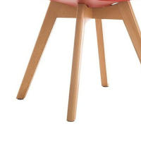 ORION91 Silla SIRIO Color Rojo Asiento Acolchado Piel Sintética y Patas Haya 54x81x48cm Comedor Oficina Salón Teletrabajo Cocina - SpazioLuzio - details 2