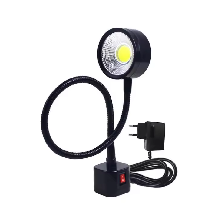 Lámpara de trabajo LED con base magnética y cuello de cisne flexible, 220 V, 5 W, para torno, fresadora, taladro, prensa industrial - 1