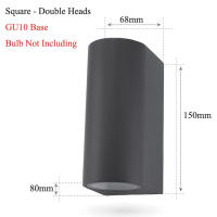 Lámpara De Pared LED Impermeable Para Exterior Base De Aluminio GU10 Para Jardín Y Porche Iluminación Contemporánea AC86-265V - details 4