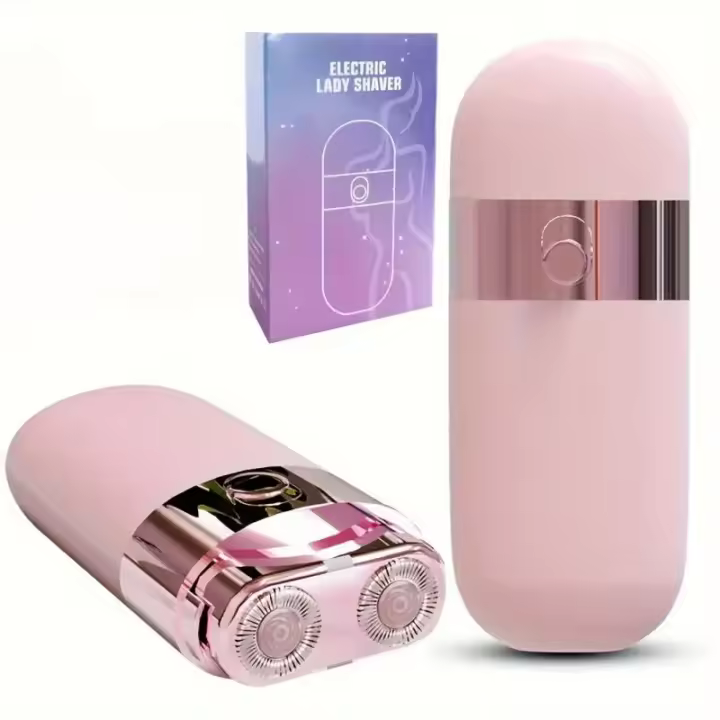 Afeitadora compacta de varias partes con luz LED, cabezales dobles curvos flotantes, afeitadora eléctrica suave e indolora para brazos, axilas, bikini, espalda, - 1