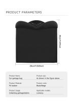 Bolsa De Basura Para Coche Con LED Y PU Cuero Impermeable Accesorios De Almacenamiento En Asiento Trasero Bolsillo De Almacenamiento Magnético Para Coche - details 1