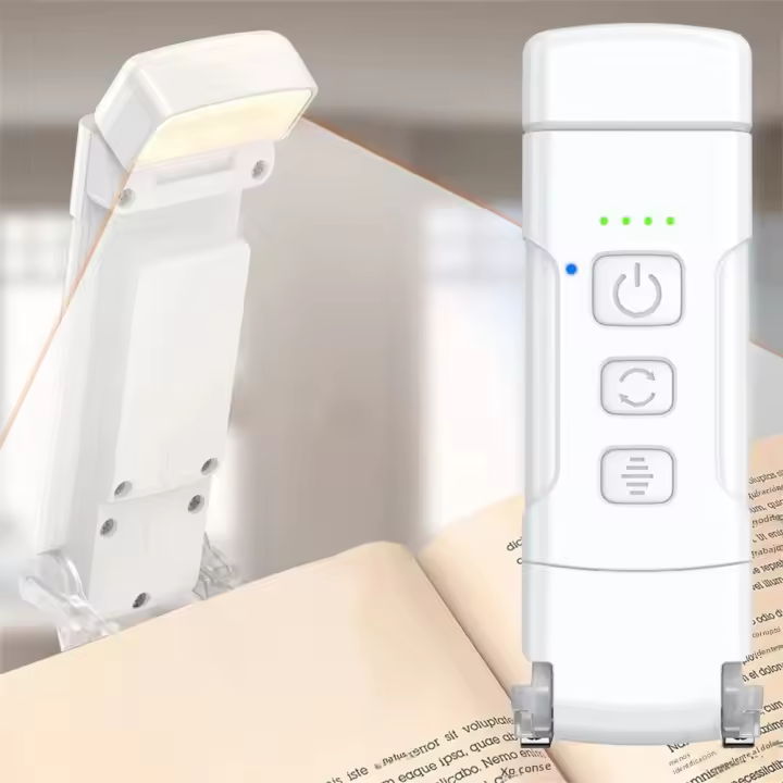 Luz De Lectura Clip-on Recargable Por USB Con Timer Y 3 Colores 5 Niveles De Brillo Luz Nocturna Con Marcapáginas Para Libros - 1