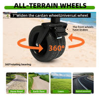 S7 STAR Carro Plegable 120 kg,Metálico con Mango Ajustable y Ruedas 360°,Carro de Mano Plegable con Ruedas Grandes Todoterreno,Asa ajustable,Carrito de Jardí,Carro de Mano Plegable - details 4